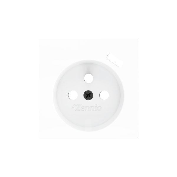 ZS55. French socket cover with USB C 55x55 mm - Matt white by Zennio
