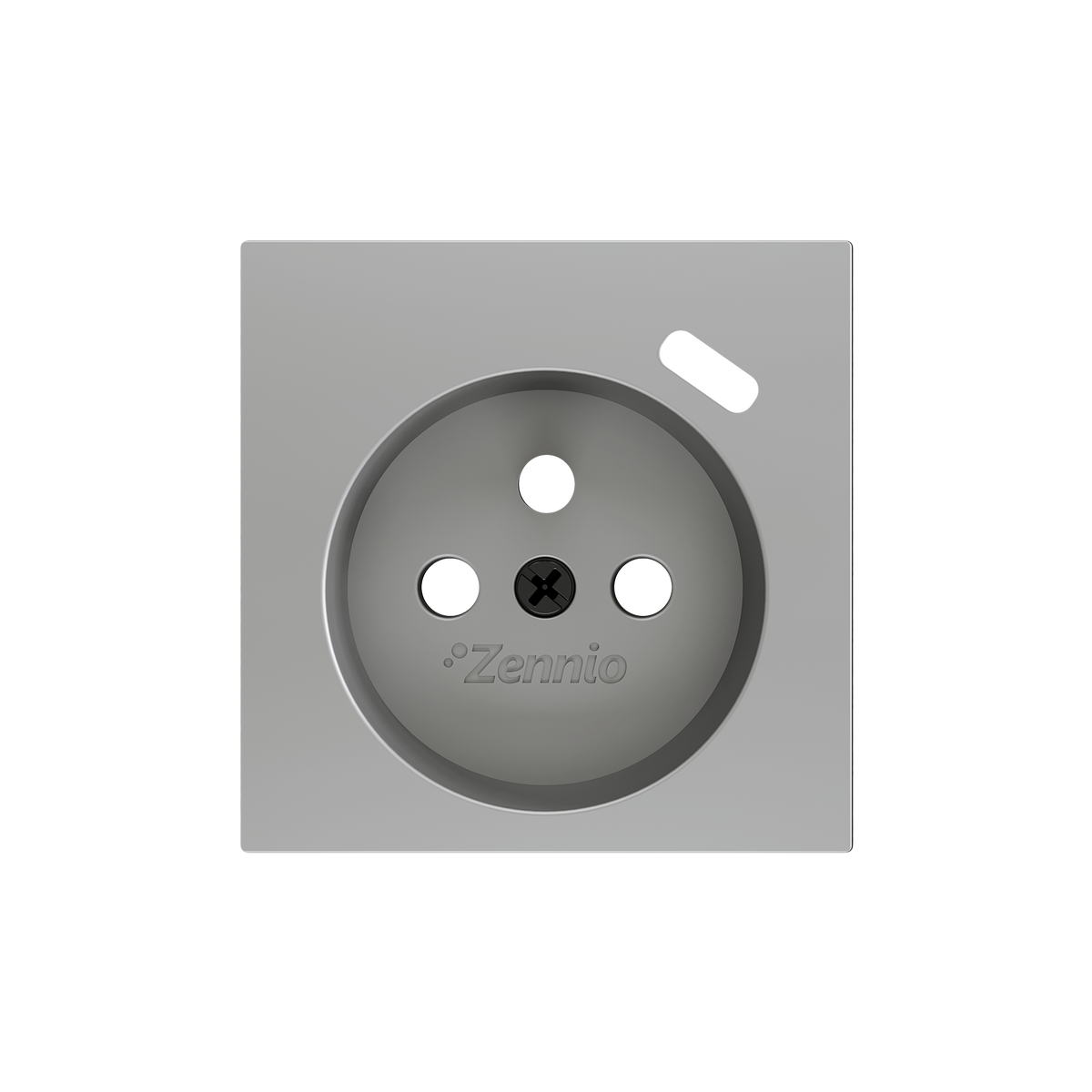 ZS55. French socket cover with USB C 55x55 mm - Silver by Zennio
