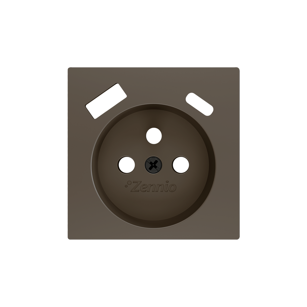 ZS55. French socket cover with USB C and A 55x55 mm - Mocha by Zennio
