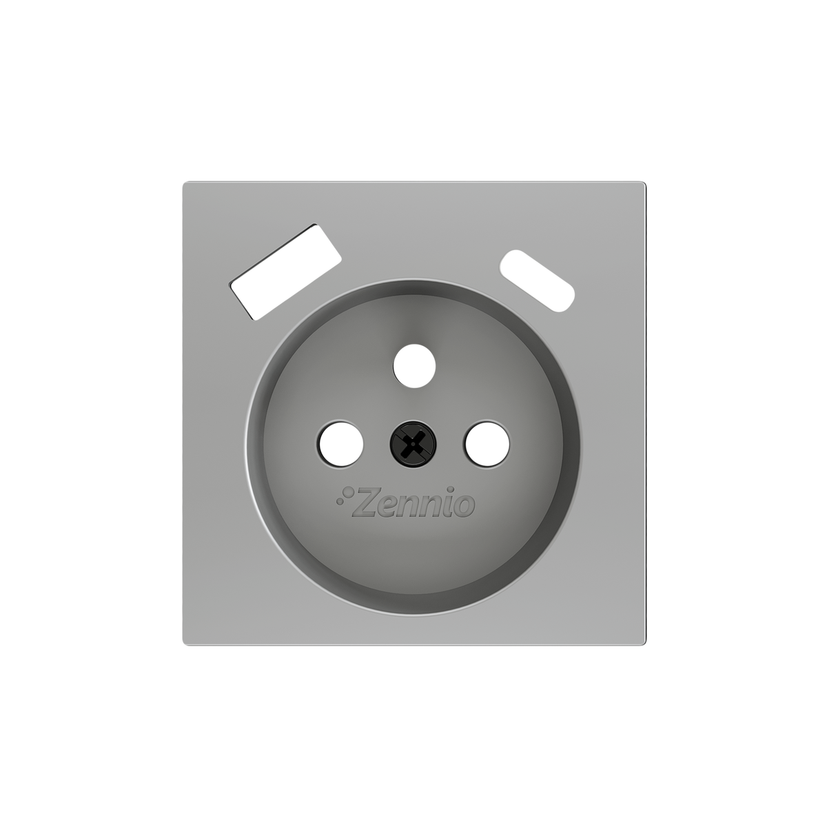 ZS55. French socket cover with USB C and A 55x55 mm - Silver by Zennio