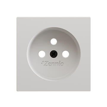 ZS55. French screwless socket cover 55x55 mm - Matt white by Zennio