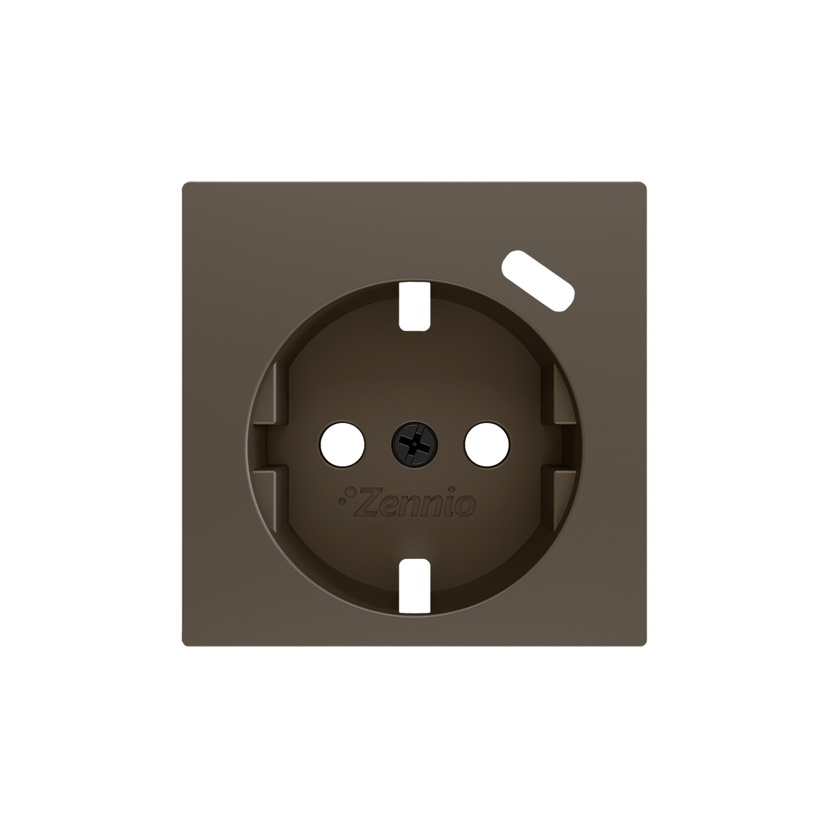 ZS55. Schuko socket cover with USB C 55x55 mm - Mocha by Zennio
