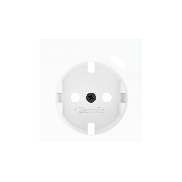 ZS55. Schuko socket cover with USB C 55x55 mm - Matt white by Zennio