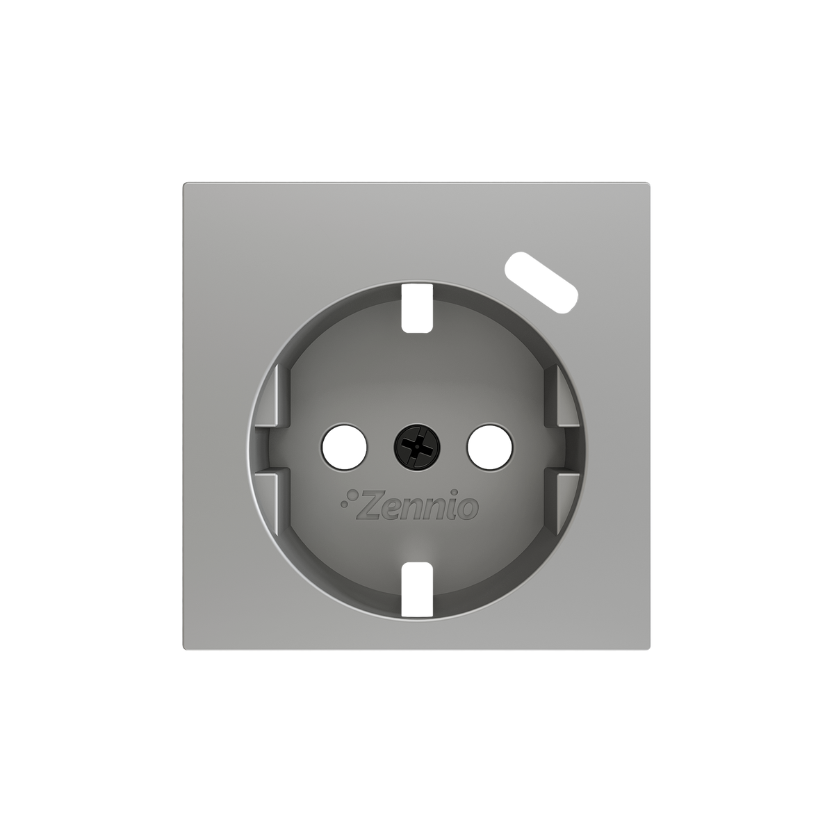 ZS55. Schuko socket cover with USB C 55x55 mm - Silver by Zennio