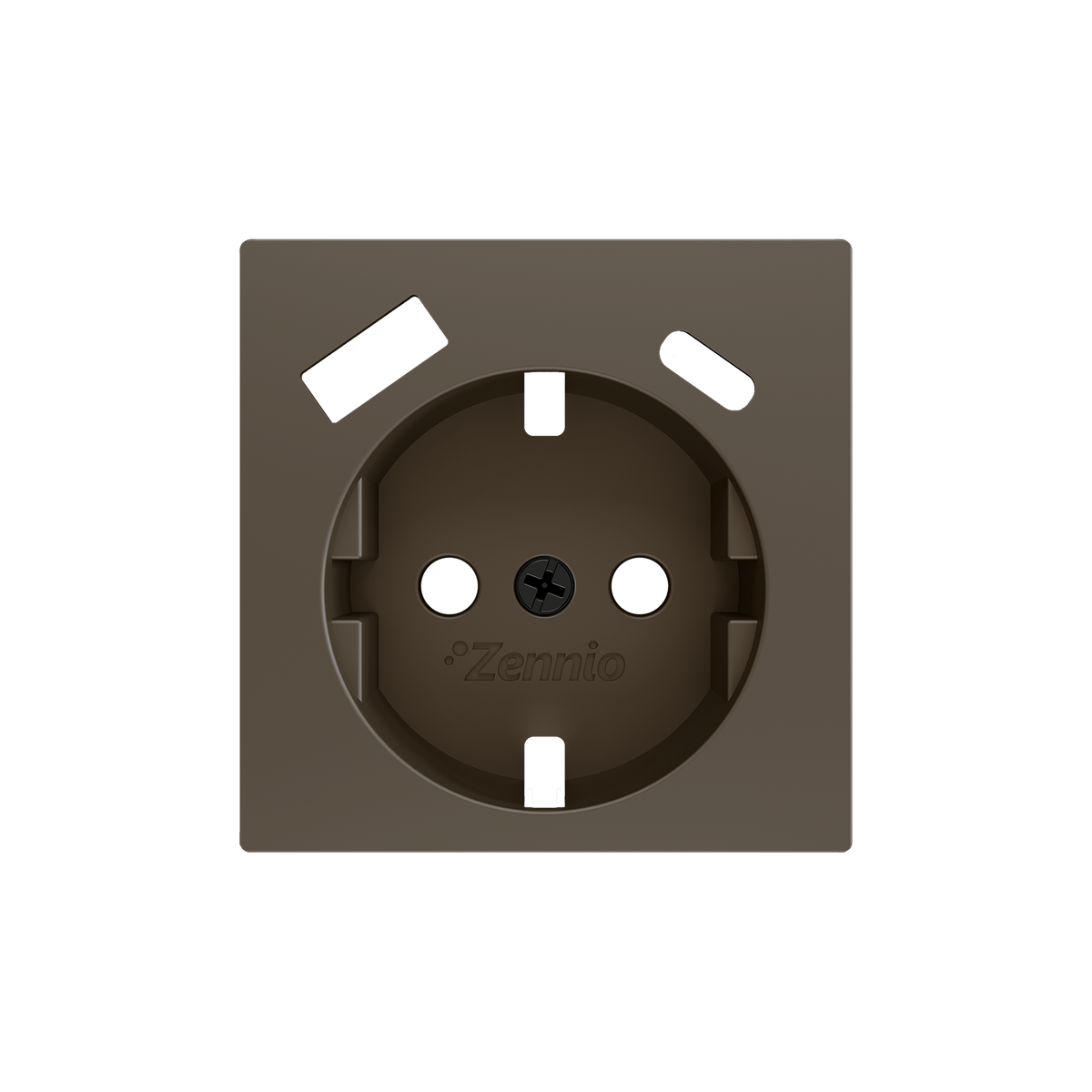 ZS55. Schuko socket cover with USB C and A 55x55 mm - Mocha by Zennio