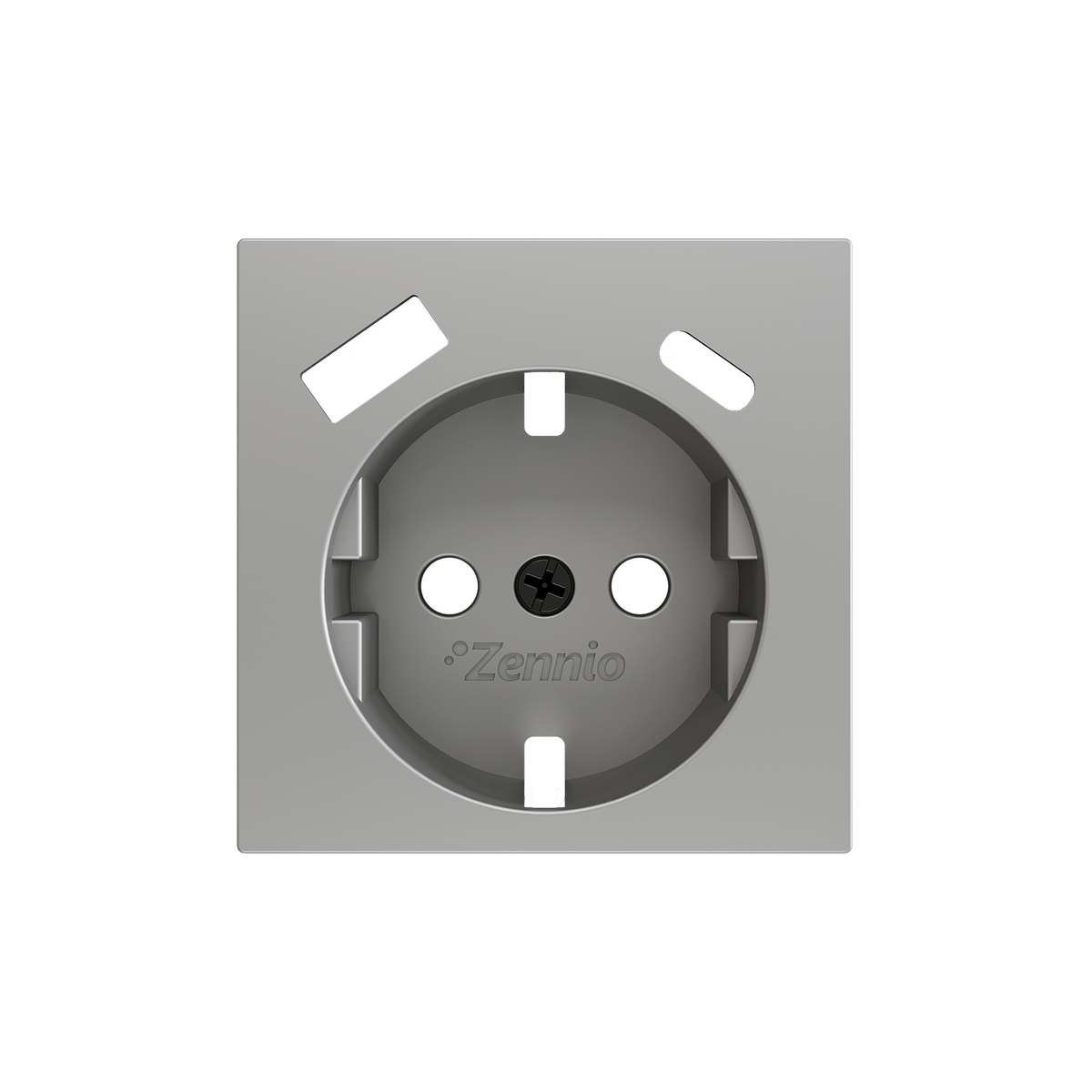 ZS55. Schuko socket cover with USB C and A 55x55 mm - Silver by Zennio