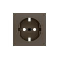 ZS55. Schuko screwless socket cover 55x55 mm - Mocha by Zennio