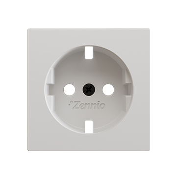 ZS55. Schuko screwless socket cover 55x55 mm - Matt white by Zennio