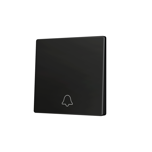 ZS55. Cover for Simple KNX Soft push button 55x55 mm. Tilt down - Doorbell icon - Anthracite by Zennio