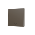 ZS55. Cover for Simple KNX Soft push button 55x55 mm. Tilt down - Doorbell icon - Mocha by Zennio