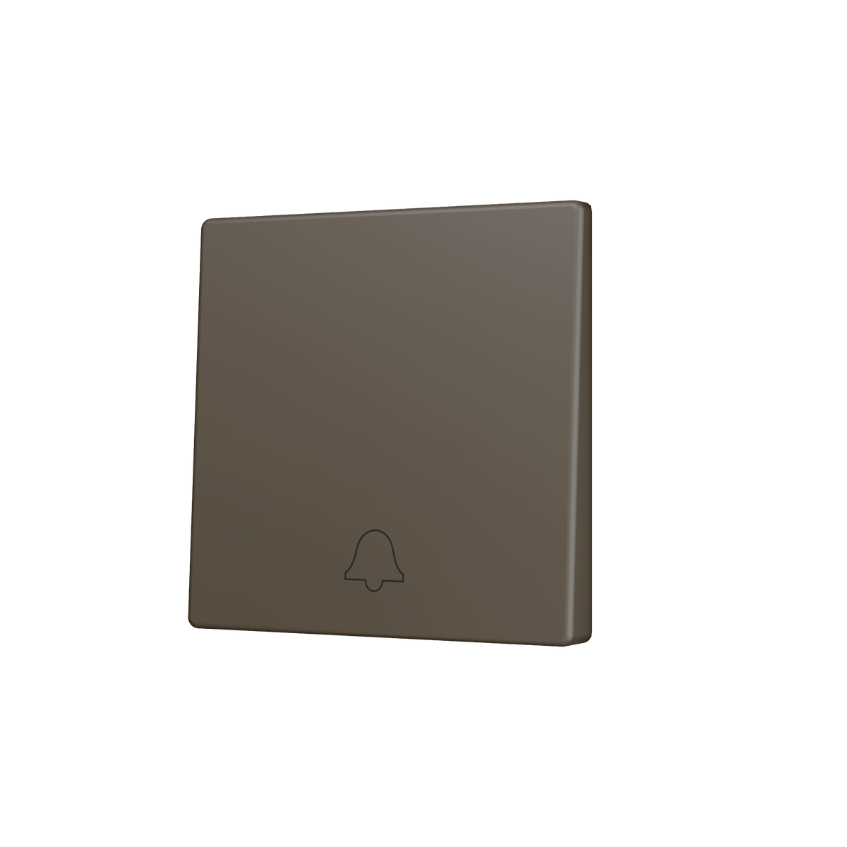 ZS55. Cover for Simple KNX Soft push button 55x55 mm. Tilt down - Doorbell icon - Mocha by Zennio