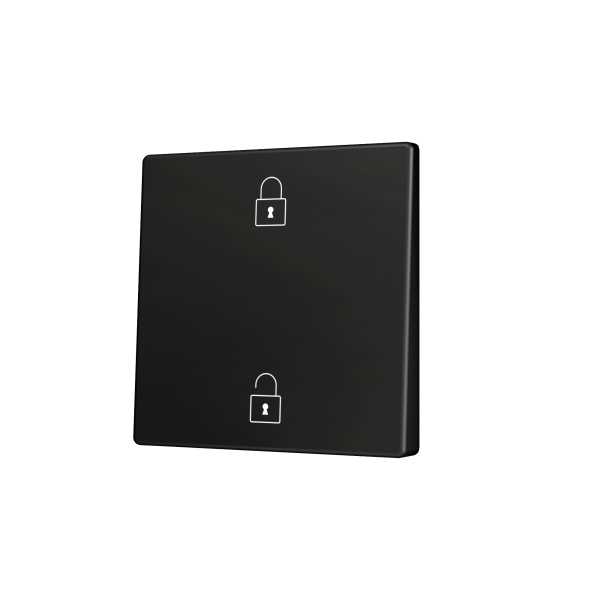 ZS55. Cover for Simple KNX Soft push button 55x55 mm. Tilt up&down - Anthracite - Custom. Minimum 100 units per design by Zennio