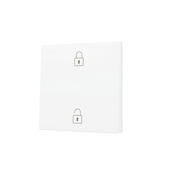 ZS55. Cover for Simple KNX Soft push button 55x55 mm. Tilt up&down - Matt White - Custom. Minimum 100 units per design by Zennio