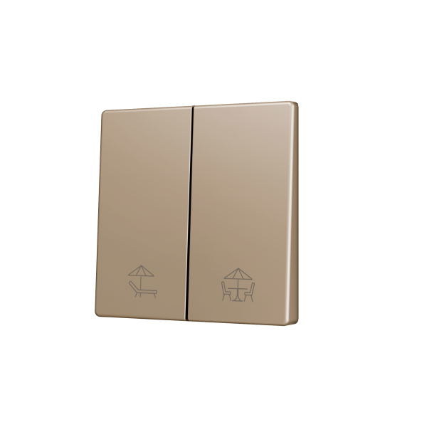 ZS55. Cover for Double KNX Soft push button 55x55 mm. Tilt down - Champagne - Custom. Minimum 100 units per design by Zennio