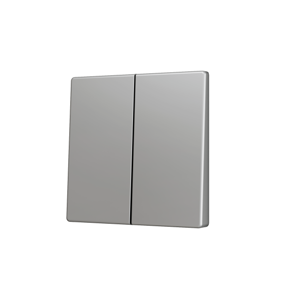 ZS55. Cover for Double KNX Soft push button 55x55 mm. Tilt down - Silver by Zennio