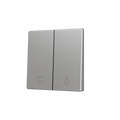 ZS55. Cover for Double KNX Soft push button 55x55 mm. Tilt down - Silver - Custom. Minimum 100 units per design by Zennio