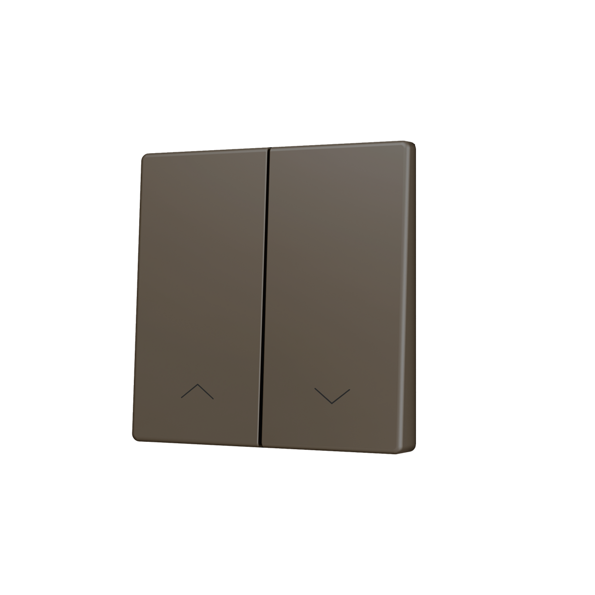 ZS55. Cover for Double KNX Soft push button 55x55 mm. Tilt down - Shutter icon - Mocha by Zennio