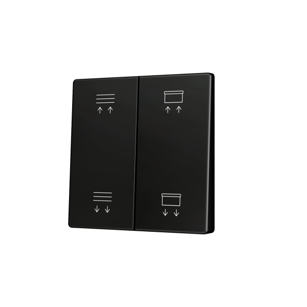 ZS55. Cover for Double KNX Soft push button 55x55 mm. Tilt up&down - Anthracite - Custom. Minimum 100 units per design by Zennio