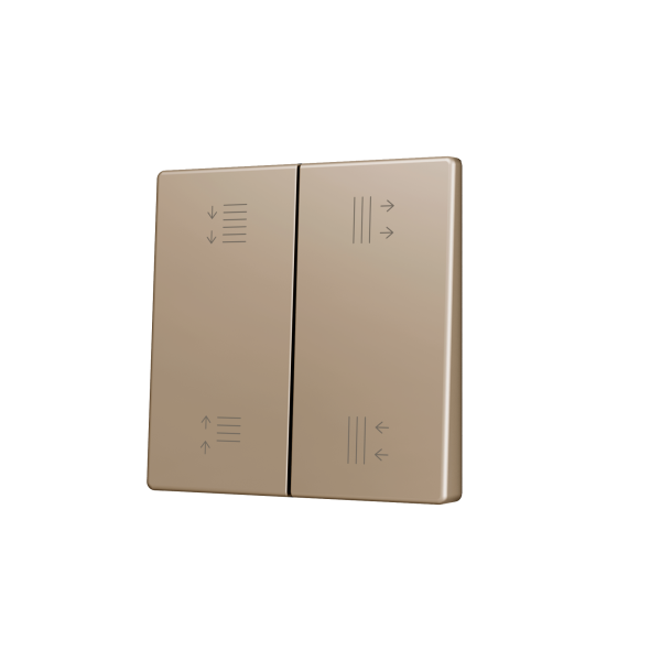 ZS55. Cover for Double KNX Soft push button 55x55 mm. Tilt up&down - Champagne - Custom. Minimum 100 units per design by Zennio