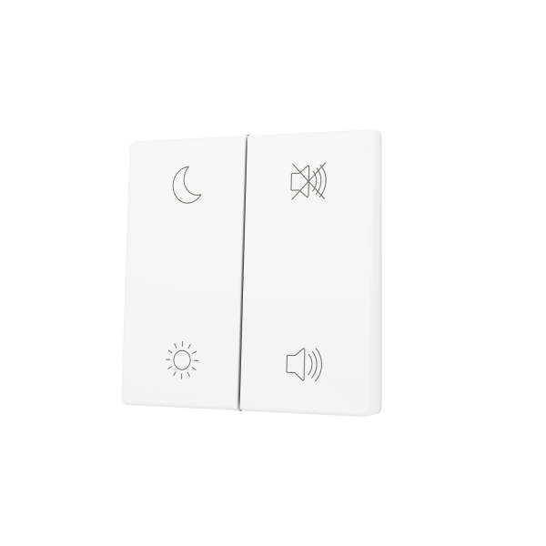 ZS55. Cover for Double KNX Soft push button 55x55 mm. Tilt up&down - Matt White - Custom. Minimum 100 units per design by Zennio