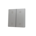 ZS55. Cover for Double KNX Soft push button 55x55 mm. Tilt up&down - Silver - Custom. Minimum 100 units per design by Zennio