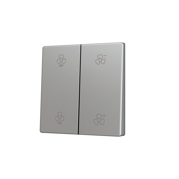 ZS55. Cover for Double KNX Soft push button 55x55 mm. Tilt up&down - Silver - Custom. Minimum 100 units per design by Zennio