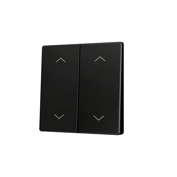 ZS55. Cover for Double KNX Soft push button 55x55 mm. Tilt up&down - Shutter icon - Anthracite by Zennio