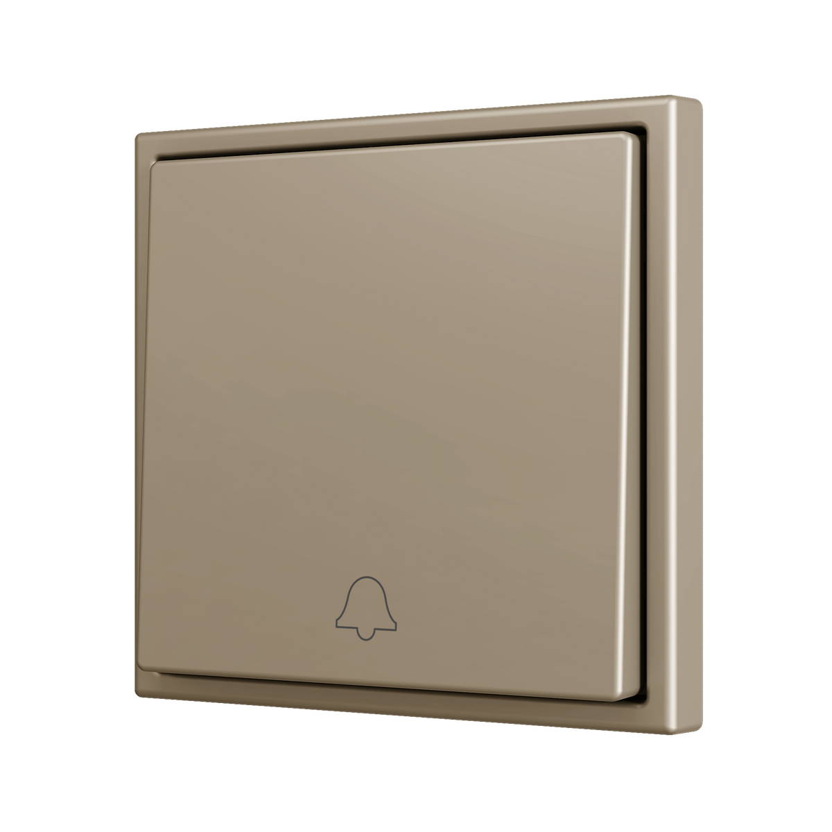 ZS70. Simple Soft push button for 1 binary input 70x70 mm - Doorbell icon - Champagne by Zennio