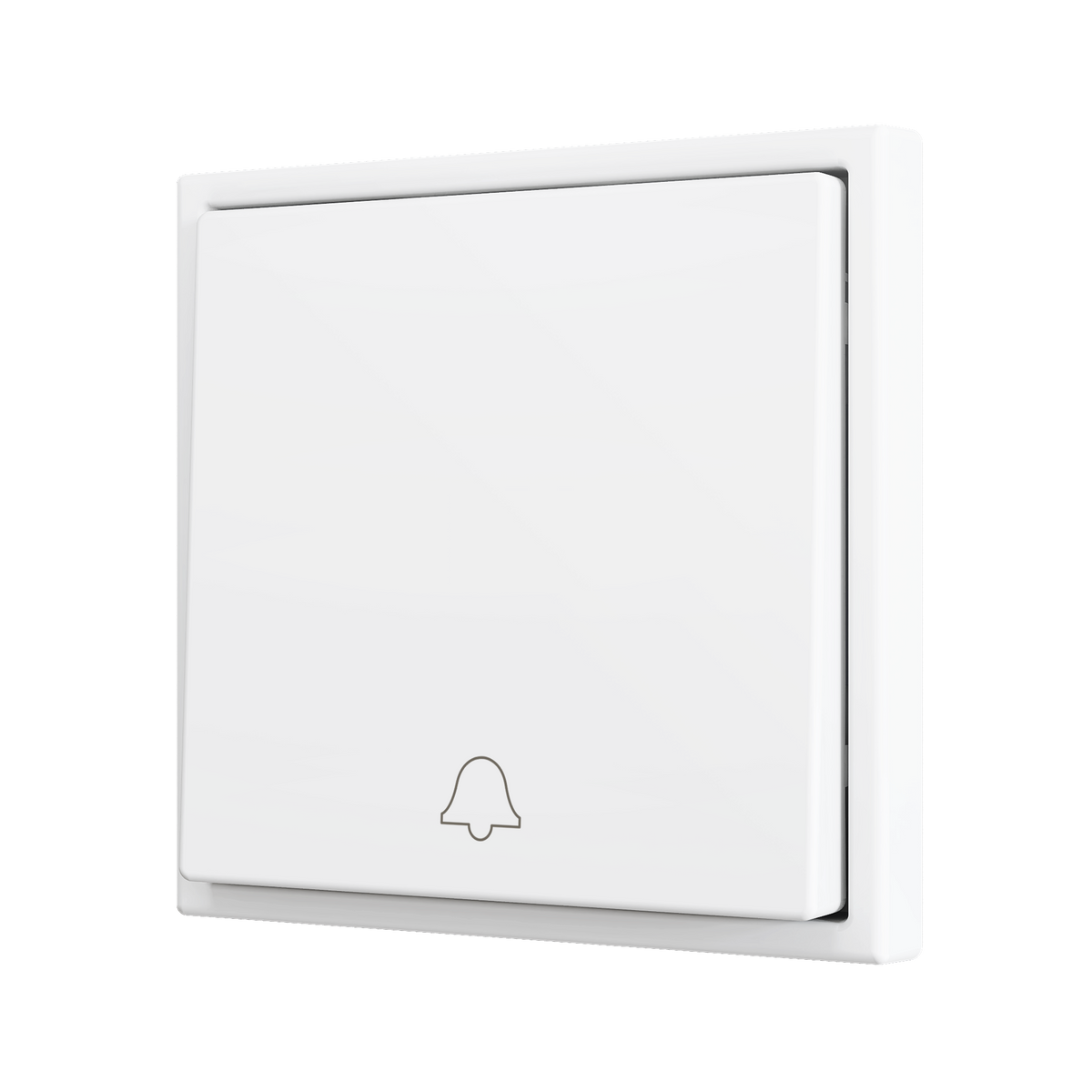 ZS70. Simple Soft push button for 1 binary input 70x70 mm - Doorbell icon - Matt white by Zennio