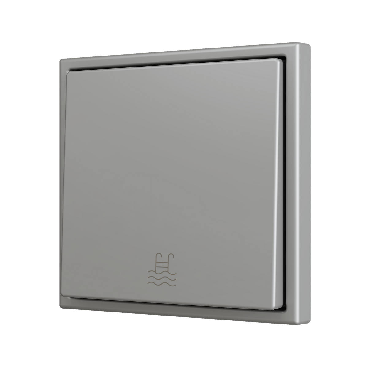 ZS70. Simple Soft push button for 1 binary input 70x70 mm - Silver - Custom. Minimum 100 units per design by Zennio