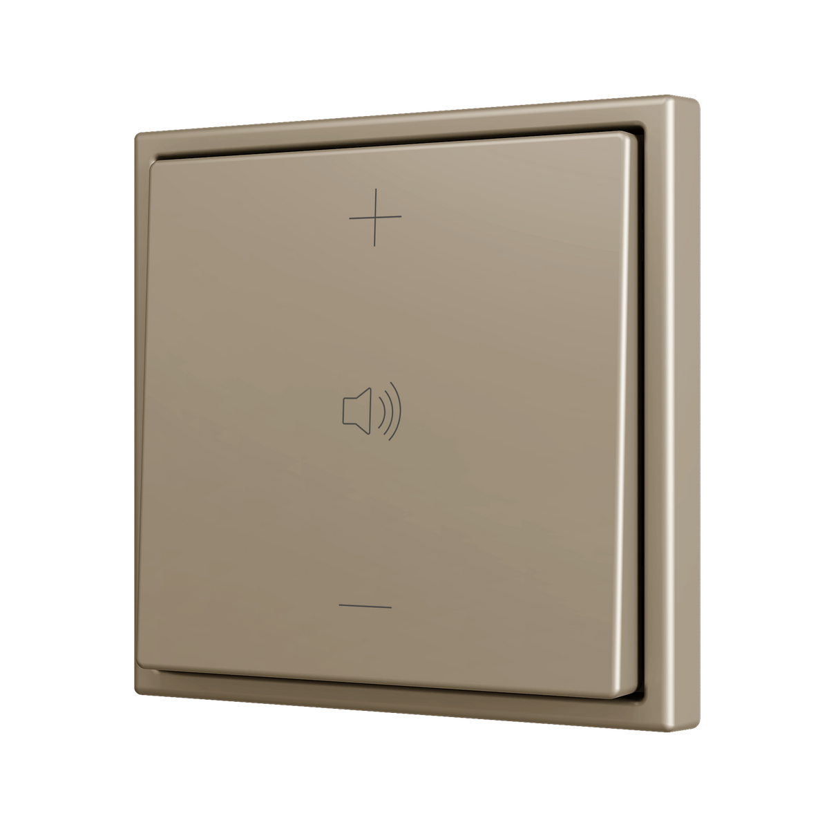 ZS70. Simple Soft push button for 2 binary inputs 70x70 mm - Champagne - Custom. Minimum 100 units per design by Zennio