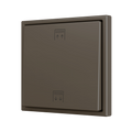 ZS70. Simple Soft push button for 2 binary inputs 70x70 mm - Mocha - Custom. Minimum 100 units per design by Zennio