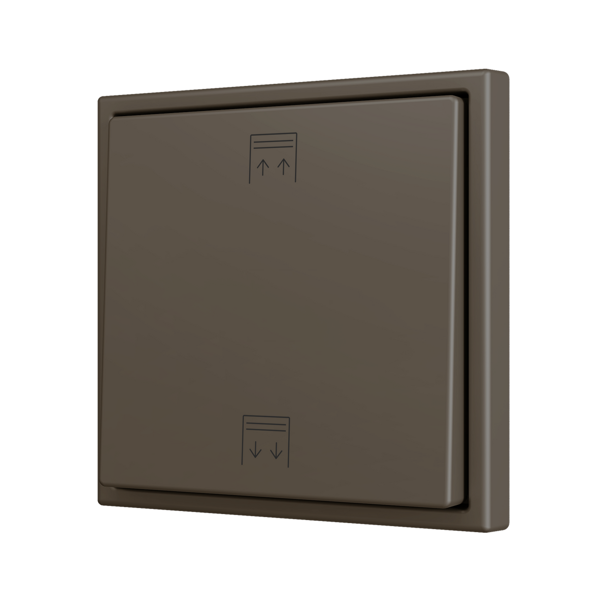 ZS70. Simple Soft push button for 2 binary inputs 70x70 mm - Mocha - Custom. Minimum 100 units per design by Zennio