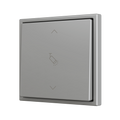 ZS70. Simple Soft push button for 2 binary inputs 70x70 mm - Silver - Custom. Minimum 100 units per design by Zennio