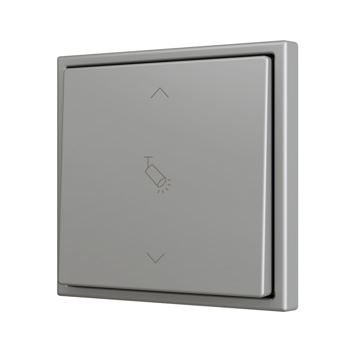 ZS70. Simple Soft push button for 2 binary inputs 70x70 mm - Silver - Custom. Minimum 100 units per design by Zennio