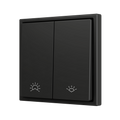 ZS70. Double Soft push button for 2 binary inputs 70x70 mm - Anthracite - Custom. Minimum 100 units per design by Zennio
