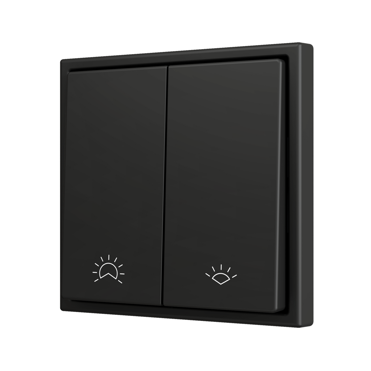 ZS70. Double Soft push button for 2 binary inputs 70x70 mm - Anthracite - Custom. Minimum 100 units per design by Zennio