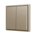 ZS70. Double Soft push button for 2 binary inputs 70x70 mm - Champagne by Zennio