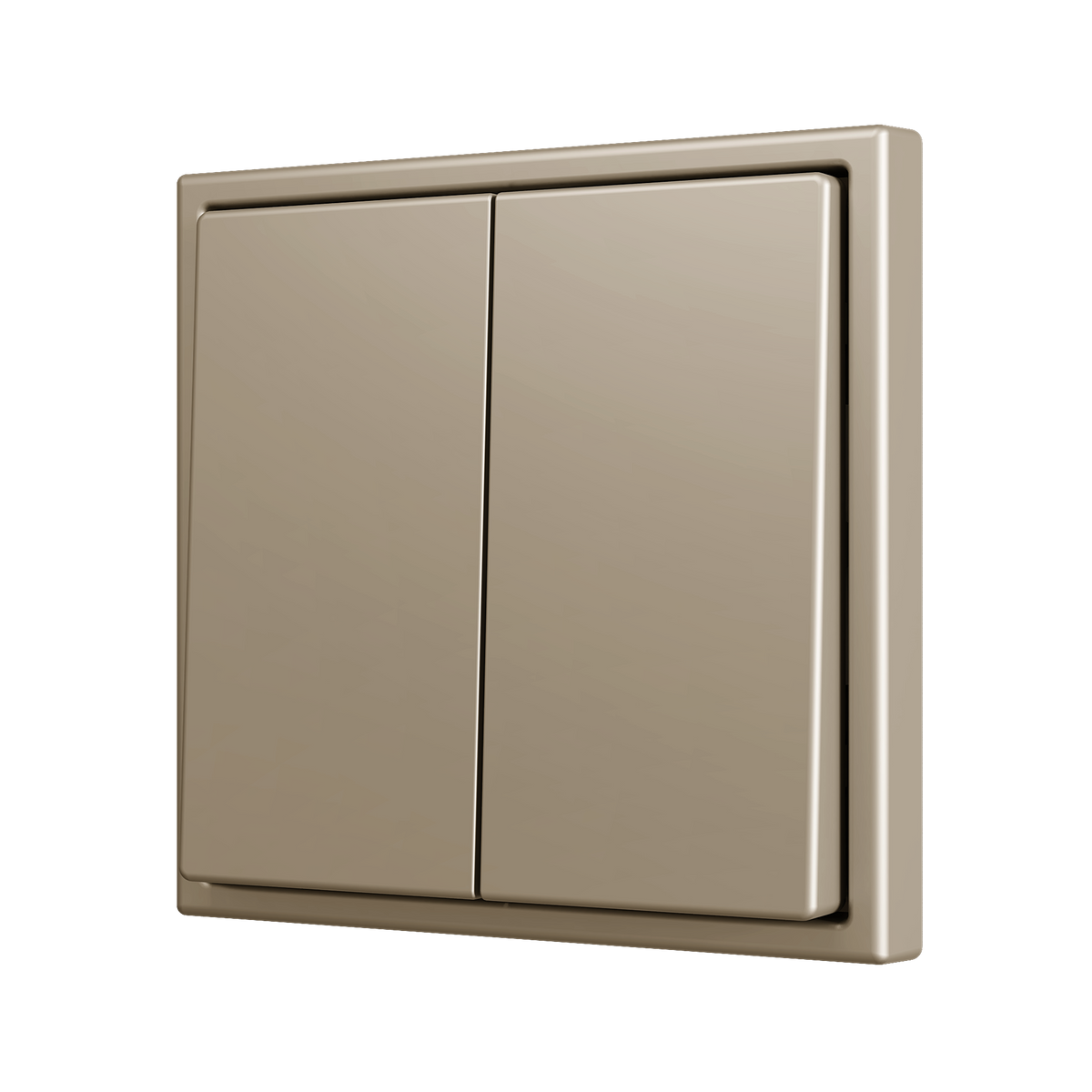 ZS70. Double Soft push button for 2 binary inputs 70x70 mm - Champagne by Zennio