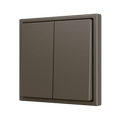 ZS70. Double Soft push button for 2 binary inputs 70x70 mm - Mocha by Zennio