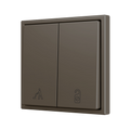 ZS70. Double Soft push button for 2 binary inputs 70x70 mm - Mocha - Custom. Minimum 100 units per design by Zennio