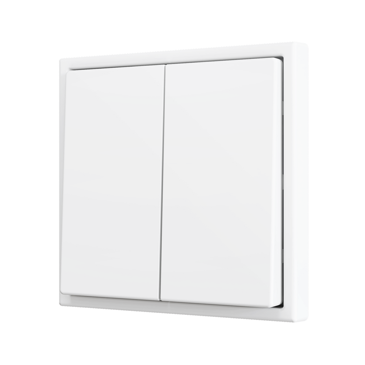 ZS70. Double Soft push button for 2 binary inputs 70x70 mm - Matt white by Zennio