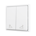 ZS70. Double Soft push button for 2 binary inputs 70x70 mm - Matt white - Custom. Minimum 100 units per design by Zennio