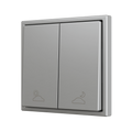 ZS70. Double Soft push button for 2 binary inputs 70x70 mm - Silver - Custom. Minimum 100 units per design by Zennio