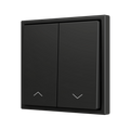 ZS70. Double Soft push button for 2 binary inputs 70x70 mm - Shutter icon - Anthracite by Zennio