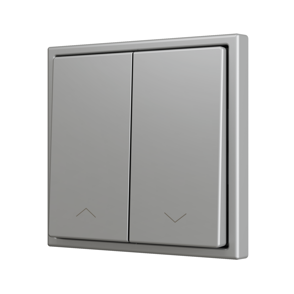 ZS70. Double Soft push button for 2 binary inputs 70x70 mm - Shutter icon - Silver by Zennio