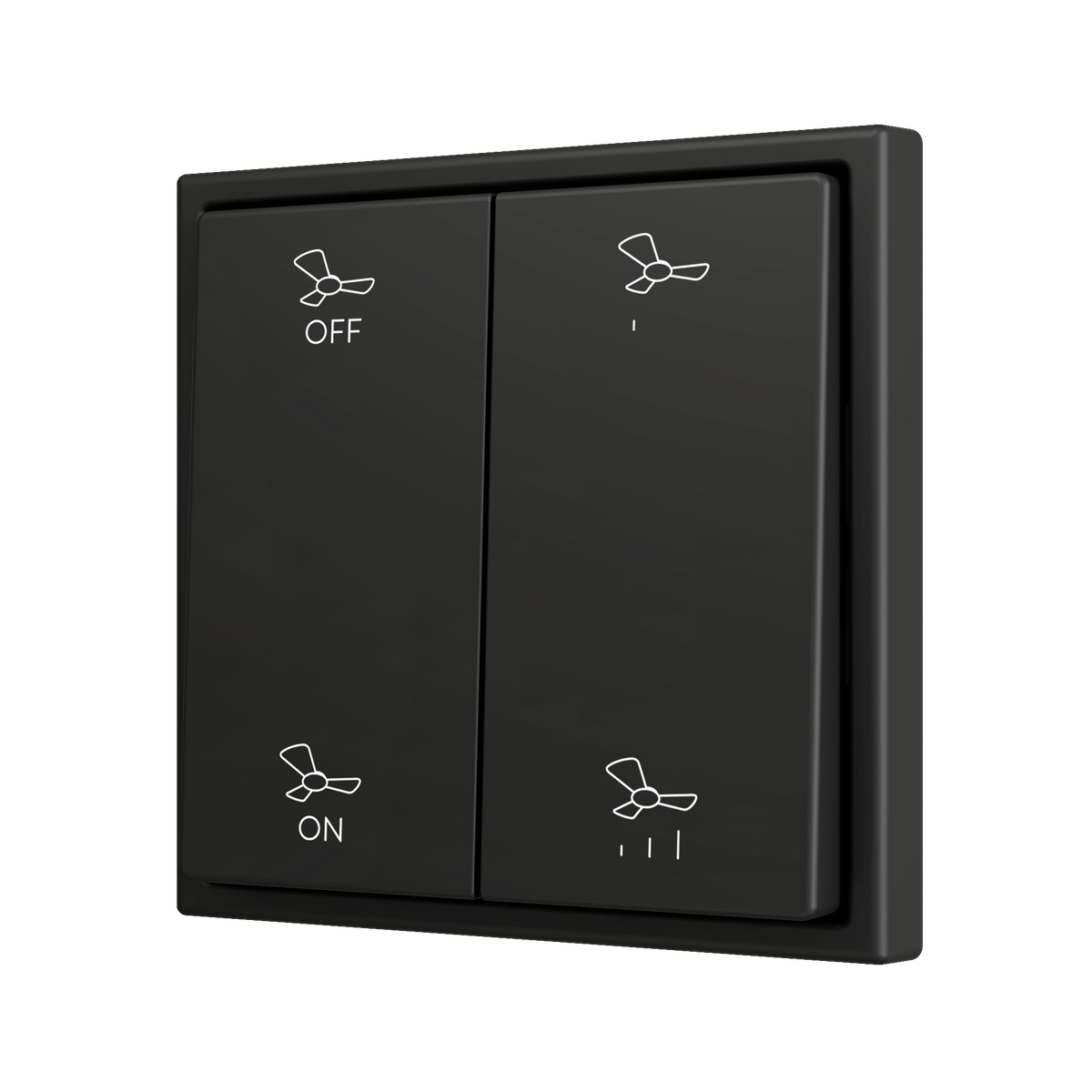 ZS70. Double Soft push button for 4 binary inputs 70x70 mm - Anthracite - Custom. Minimum 100 units per design by Zennio