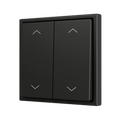 ZS70. Double Soft push button for 4 binary inputs 70x70 mm - Shutter icon - Anthracite by Zennio