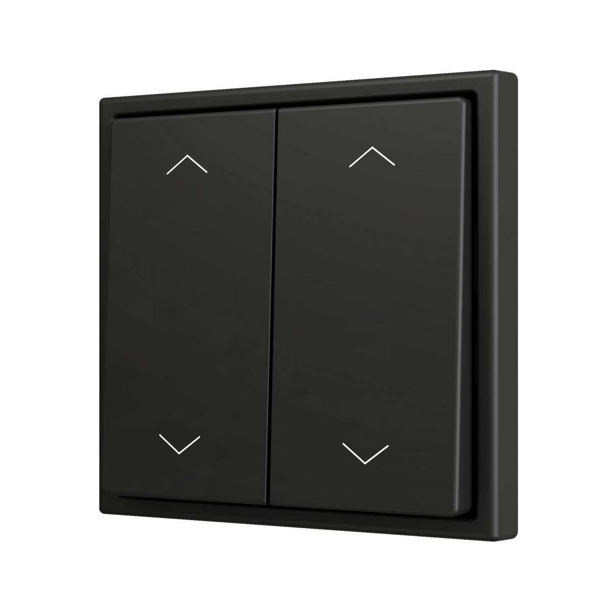 ZS70. Double Soft push button for 4 binary inputs 70x70 mm - Shutter icon - Anthracite by Zennio