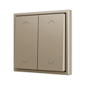 ZS70. Double Soft push button for 4 binary inputs 70x70 mm - Shutter icon - Champagne by Zennio